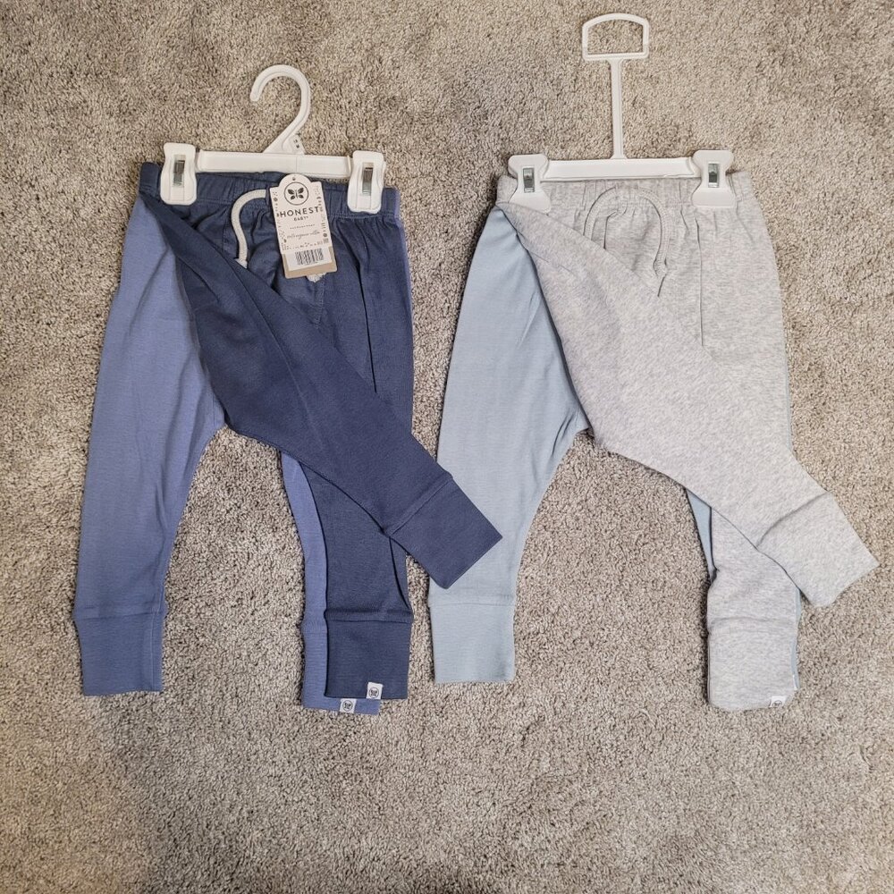 BRAND NEW! Honest Baby Brand, 100% Organic Cotton Joggers, Set of 4